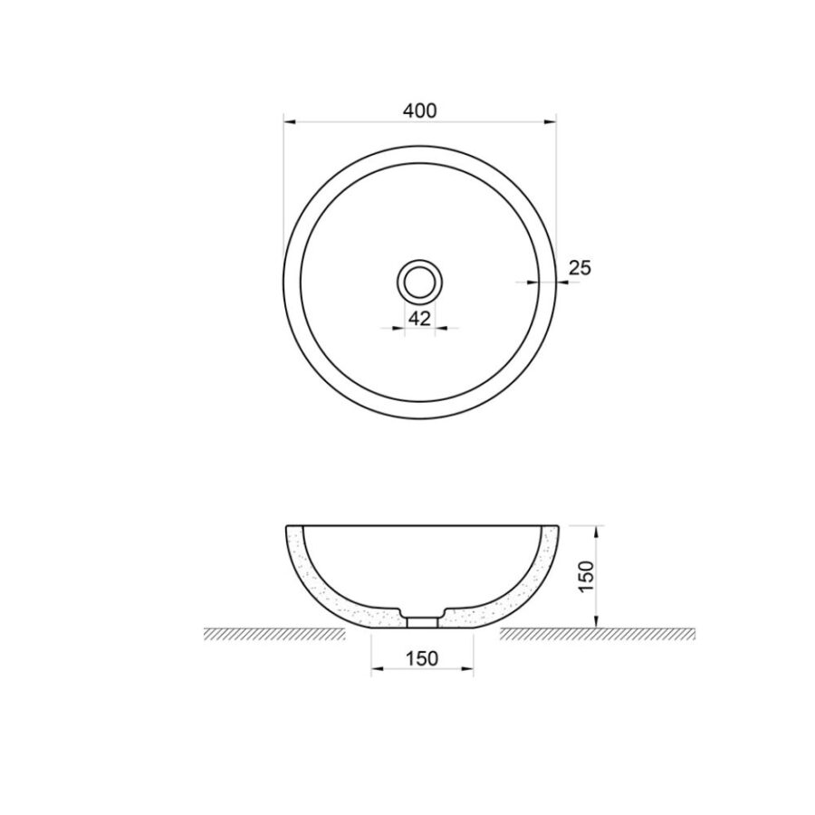 Chậu lavabo đặt bàn Kanly đá granite MAR16V