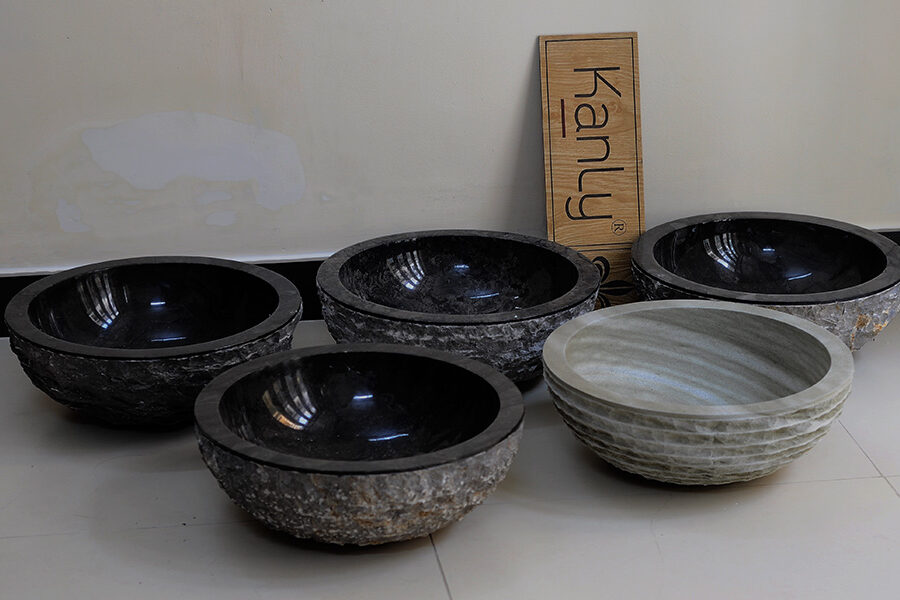 Chậu lavabo đặt bàn Kanly đá Marble MAR25Bi
