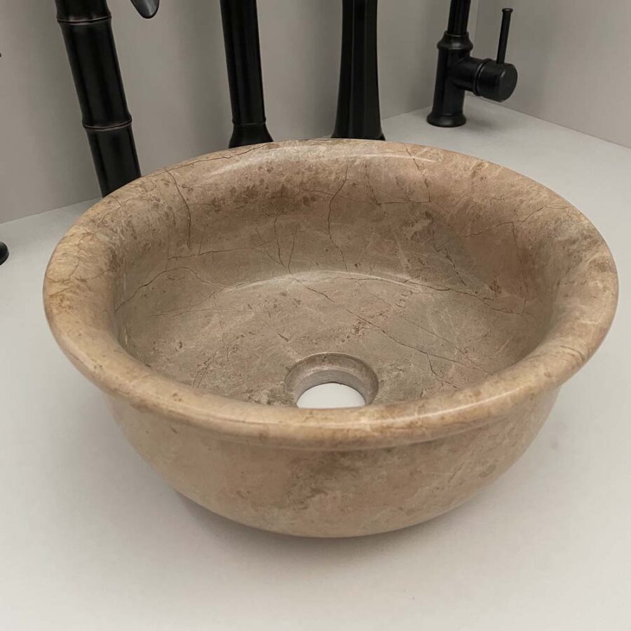 Chậu lavabo đặt bàn Kanly đá tự nhiên Marble 30cm MAR6