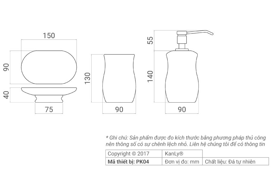 Bộ phụ kiện bằng đá Kanly PK04