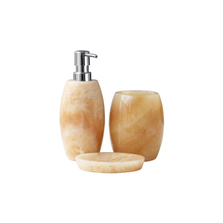 Bộ lọ đựng phòng tắm Kanly bằng đá onyx PK12