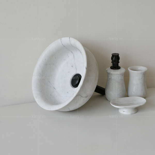 Chậu lavabo đặt bàn Kanly đá tự nhiên Marble 30cm MAR6