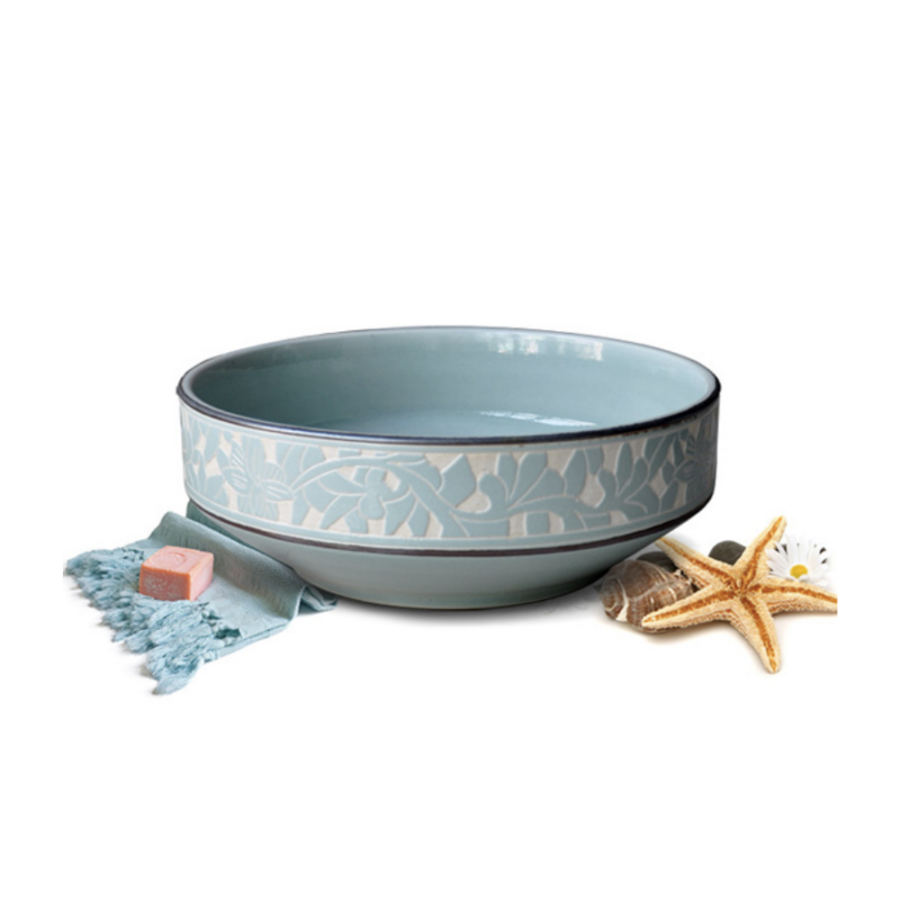 Chậu lavabo đặt bàn Kanly bằng sứ SU111
