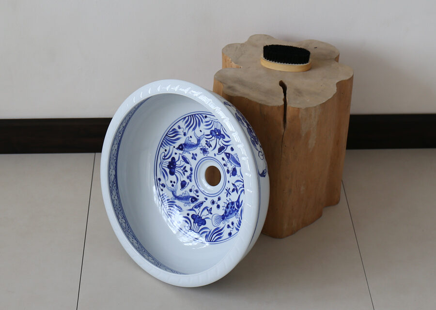 Chậu lavabo đặt bàn Kanly bằng sứ SU119