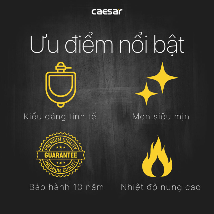 Bồn tiểu nam treo tường kèm van xả cảm ứng và máy tạo ozon Caesar U0233+A637