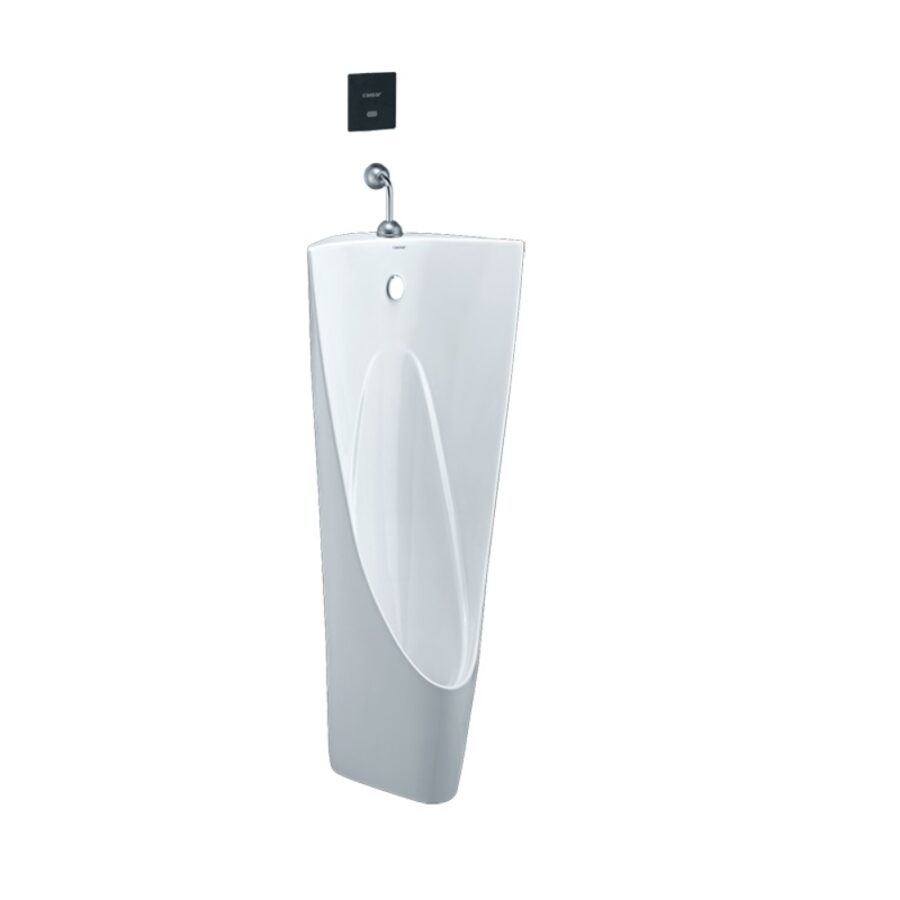 Bồn tiểu nam đặt sàn kèm van xả cảm ứng Caesar U0239+A654