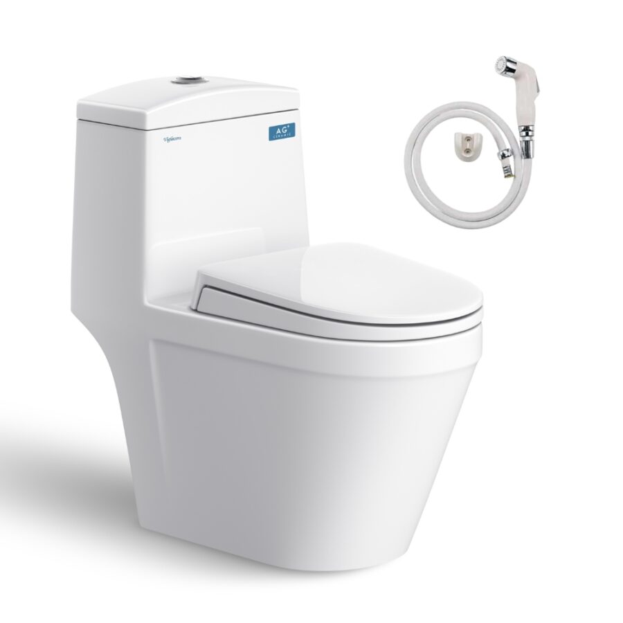 Bồn cầu 1 khối Viglacera V35M nắp êm xả xoáy (+ vòi xịt VG826)