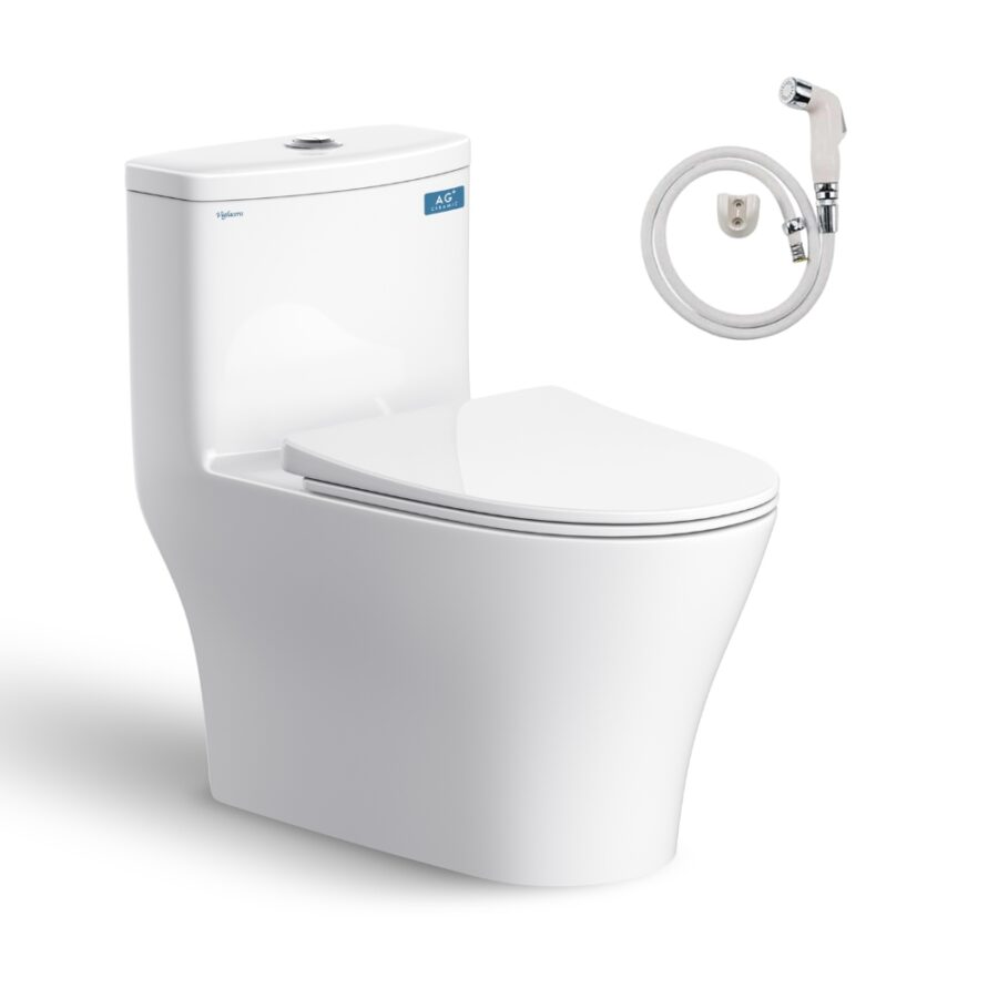 Bồn cầu 1 khối Viglacera V36 nắp êm (+ vòi xịt VG826)