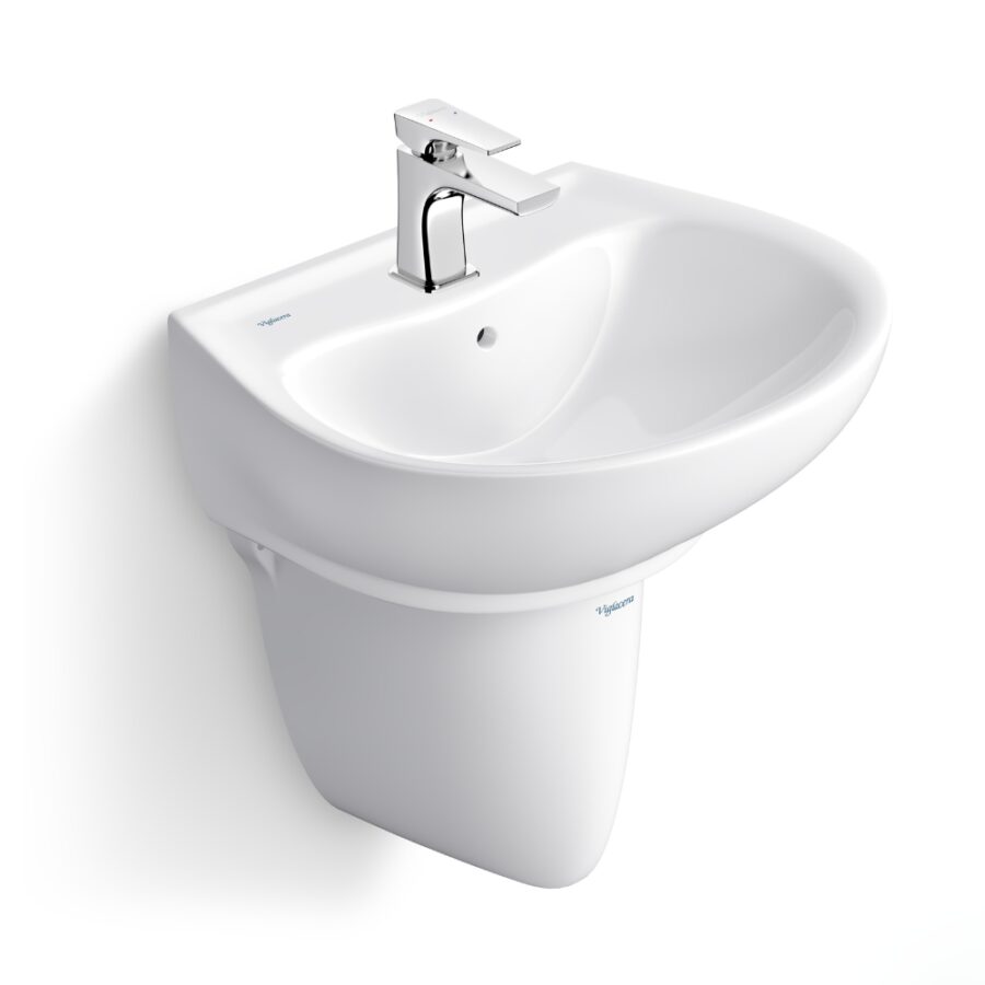 Chậu rửa lavabo treo tường Viglacera V39 chân lửng