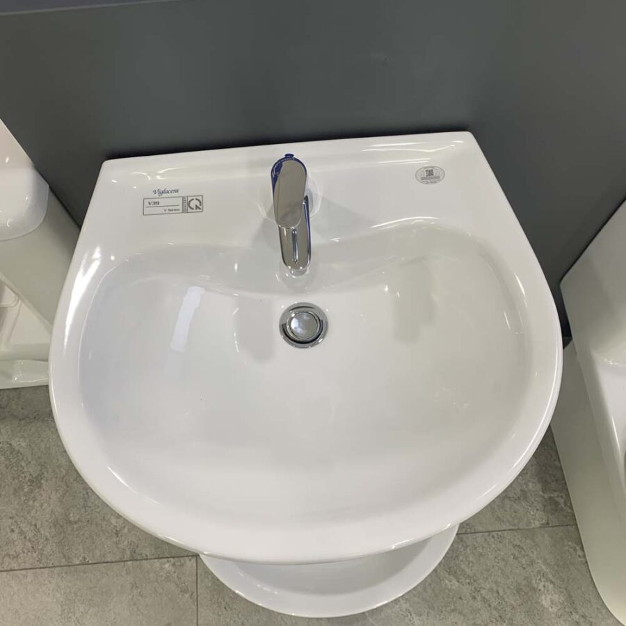 Chậu rửa lavabo treo tường Viglacera V39 chân lửng