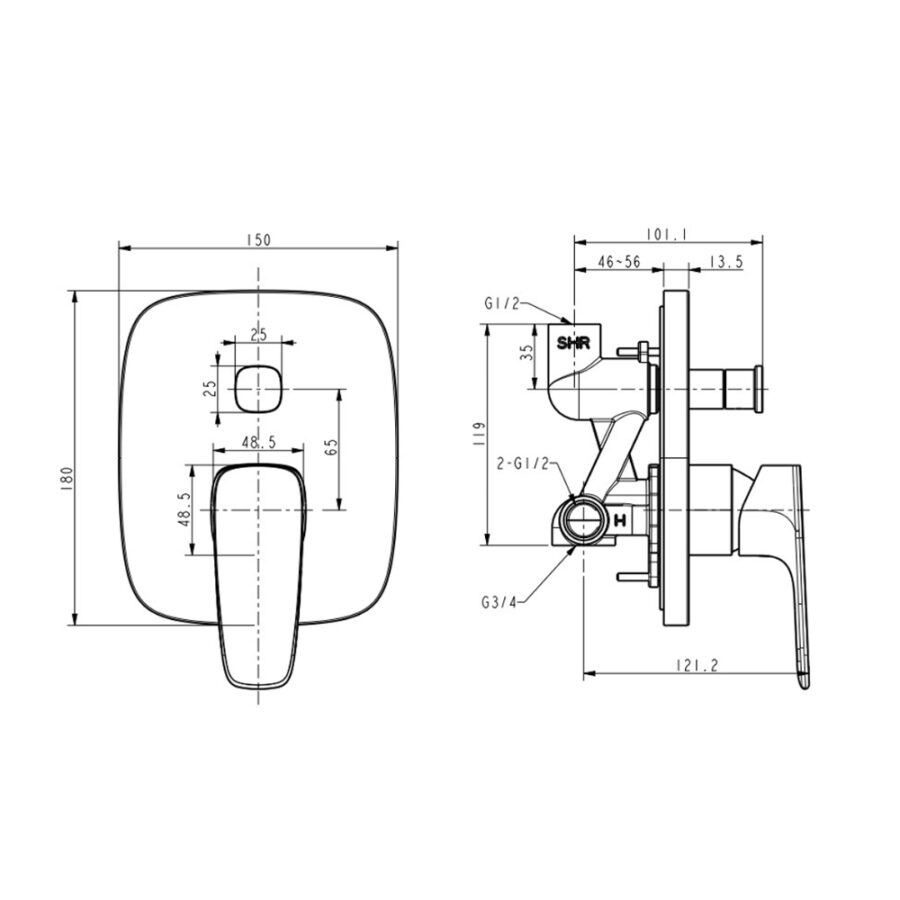 Vòi sen âm tường American Standard WF-1721 (WF1721) Signature