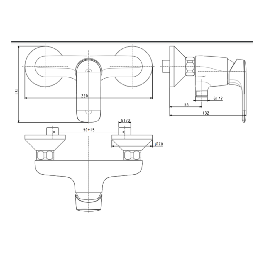 Vòi tắm sen nóng lạnh American Standard WF-1M12 (WF1M12) Loven