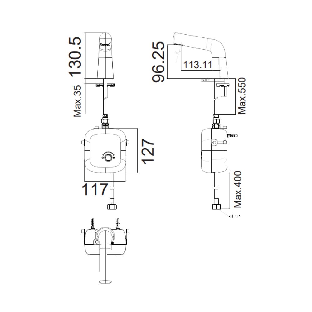 Vòi labvabo cảm ứng American Standard WF-3007 (WF3007) (1130070000) AccuFlo