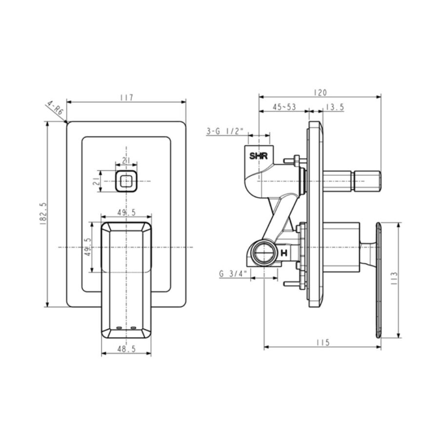 Vòi sen tắm âm tường American Standard WF-3128 (WF3128) (1131280000) Acacia Supasleek