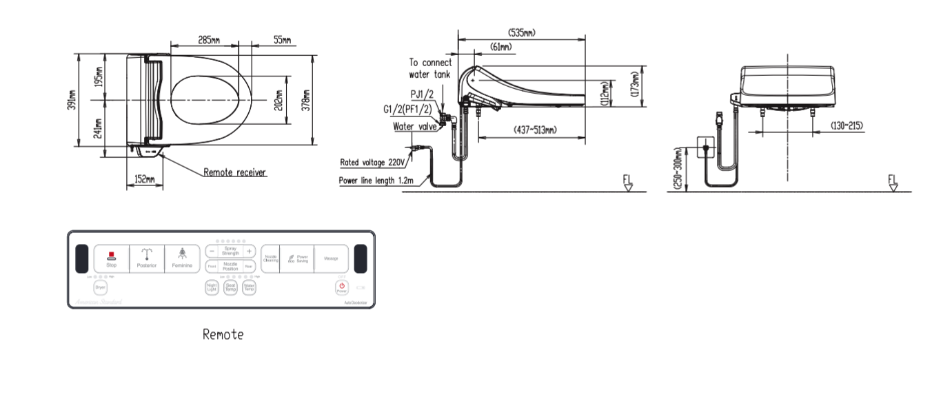 Nắp điện tử American Standard WP-7SR1 (WP7SR1)
